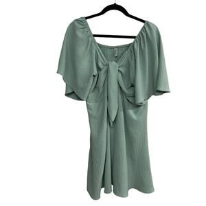 Romantic flutter sleeve midi‎ dress Dokotoo sage green XL